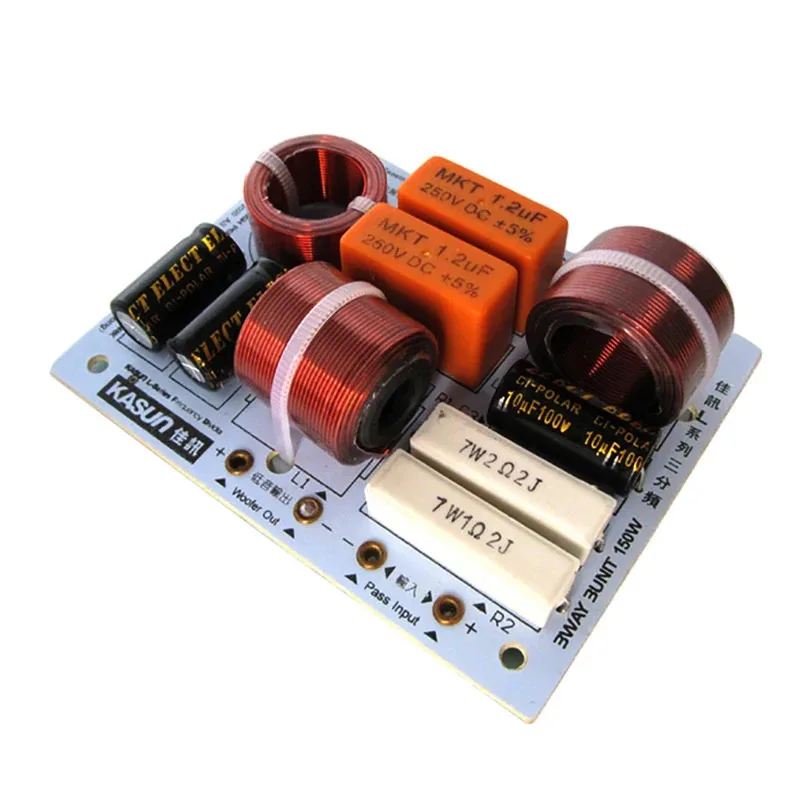 2 шт., 200 Вт, 3-полосная аудиоплата для кроссовера, разделитель динамиков среднего радиуса действия, 900 Гц, 5000 Гц, точка кроссовера, KASUN, домашний кинотеатр 2 шт., 200 Вт, 3-полосная аудиоплата для кроссовера, разделитель динамиков среднего радиуса действия, 900 Гц, 5000 Гц, точка кроссовера, KASUN, домашний кинотеатр