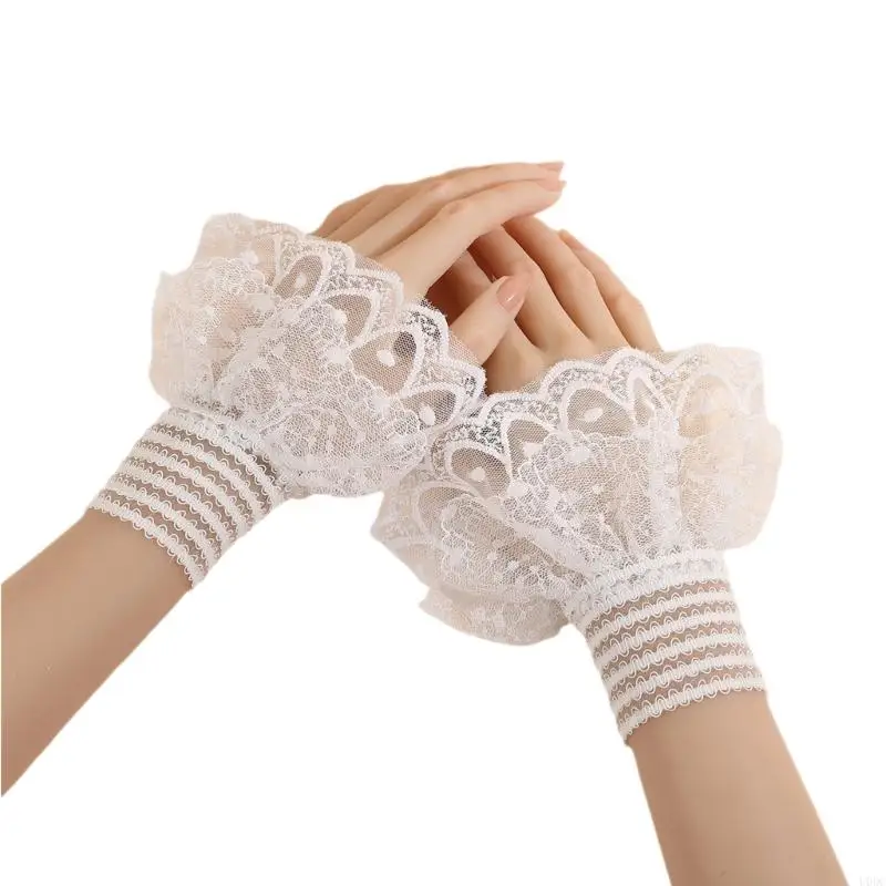 Soft Stretchty Embroidered Wrist Cuffs for Sweaters Blouse Dresses Jackets Y166