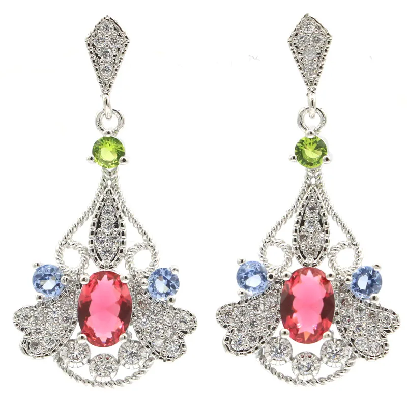 6g Customized 925 SOLID STERLING SILVER Earrings Colorful Peridot Red Ruby Emerald Tourmaline London Blue Violet Tanzanite CZ La
