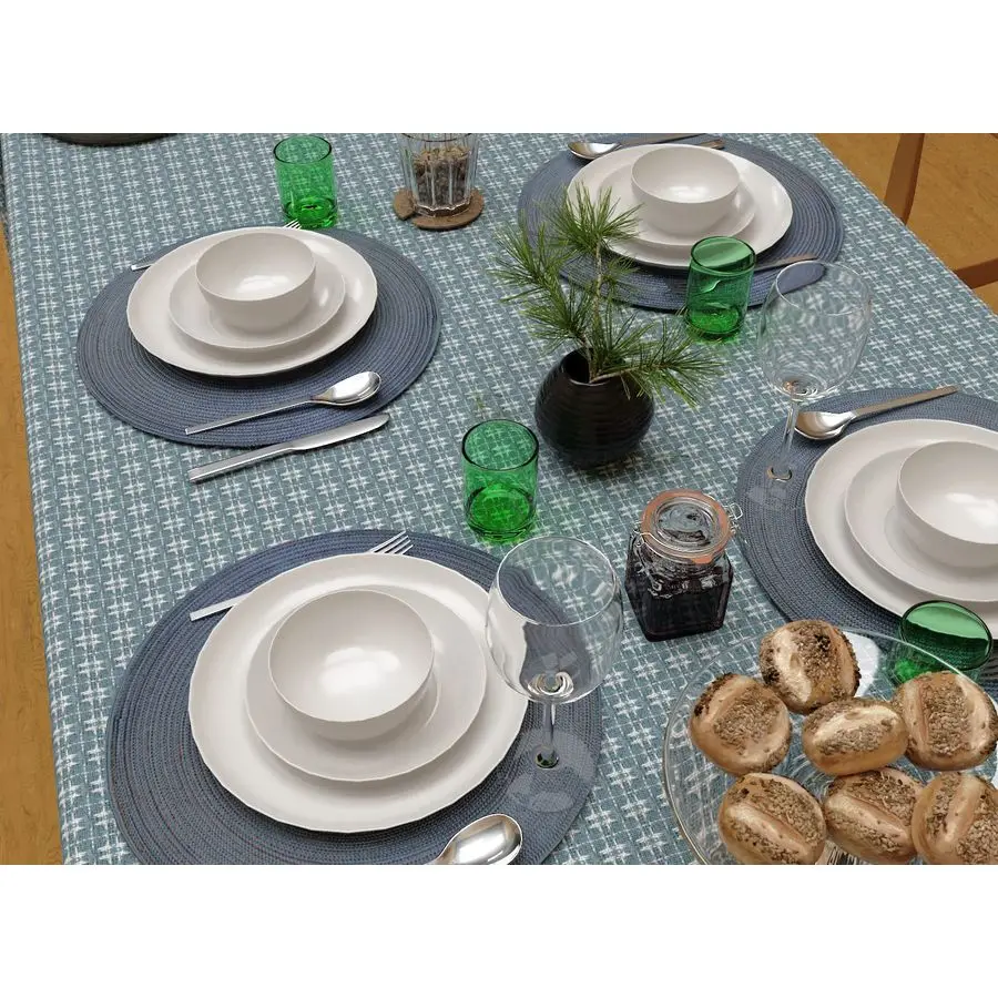 

Скатерть Wedgewood, сине-белая, с бахромой, 100% хлопок, размер 60x84 дюйма, подходит для торжественных ужинов и повседневного использования.