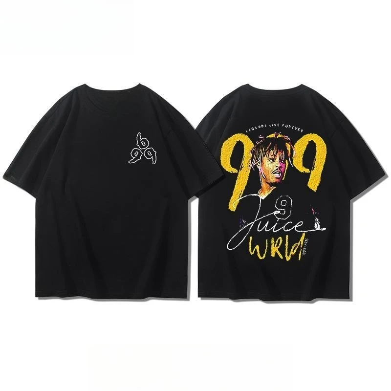 

The 2025 Summer New Juice World Graphic Print Fashionable Casual High-quality Cotton Round-neck T-shirts for Men and Women