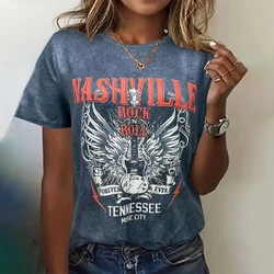 T-Shirt z nadrukiem basowa dla kobiet moda na co dzień kobiety lato z krótkim rękawem kreskówka wycięcie pod szyją odzież damska Vintage 2024