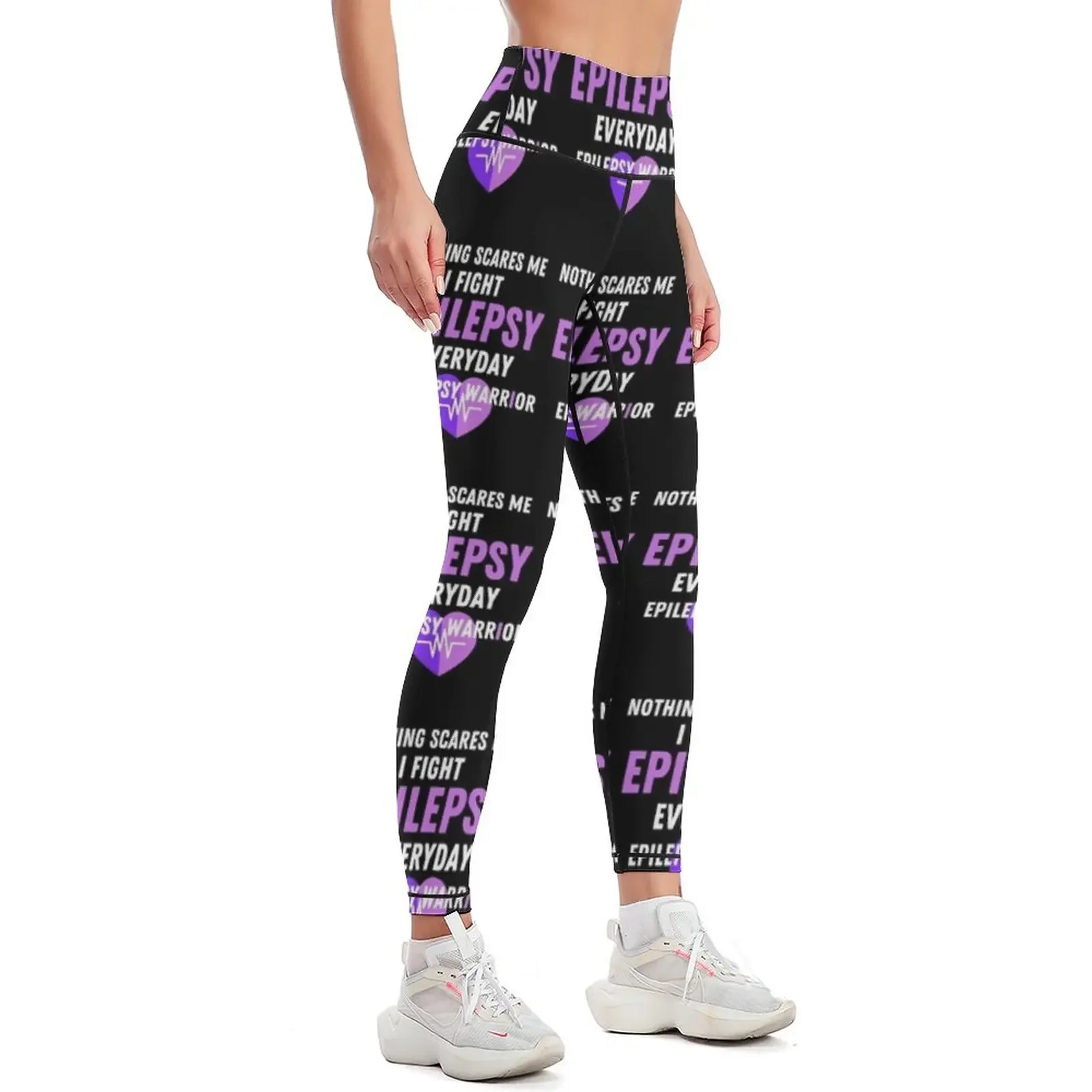 end epilepsy for a seizure free life and wear purple for epilepsy warriors and epilepsy fighters Leggings