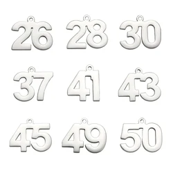 My Shape 26-50 Numbers Pendants for Bracelet Necklace Figures Charms Stainless Steel DIY Jewelry Making Accessories Gifts 10pcs