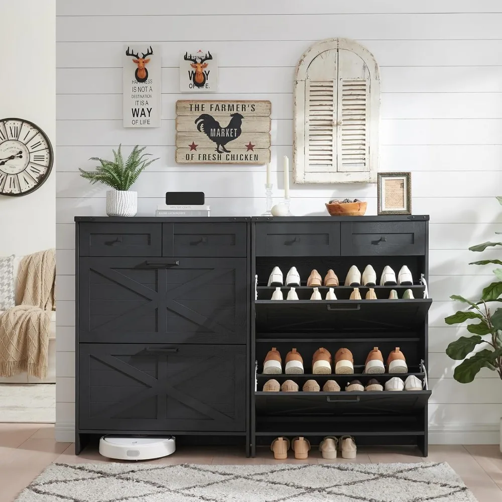 خزانة أحذية قائمة بذاتها على طراز المزرعة مع أدراج مخفية وتصميم ضيق للتخزين الفعال #5