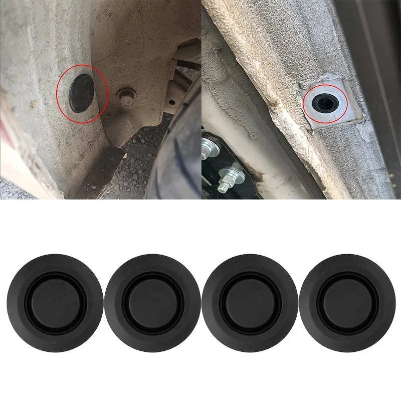 Fotografia 4: 4 pçs chassi do carro poeira plug parafuso automático buraco de vedação preto à prova dwaterproof água universal plug porta borracha plug peças automóveis