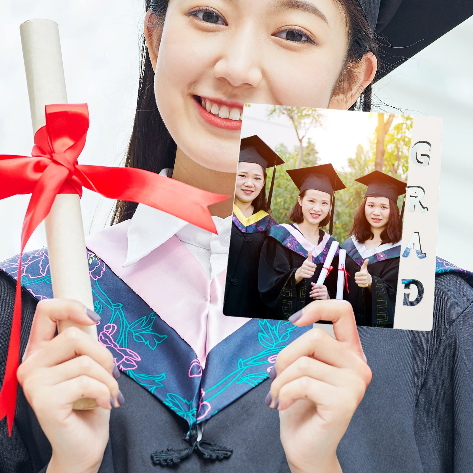 

Graduation Picture Frame Diy Blank Sublimation Dual-Sided Handheld Fan For Party Supplies Decor Craft Keepsake Home