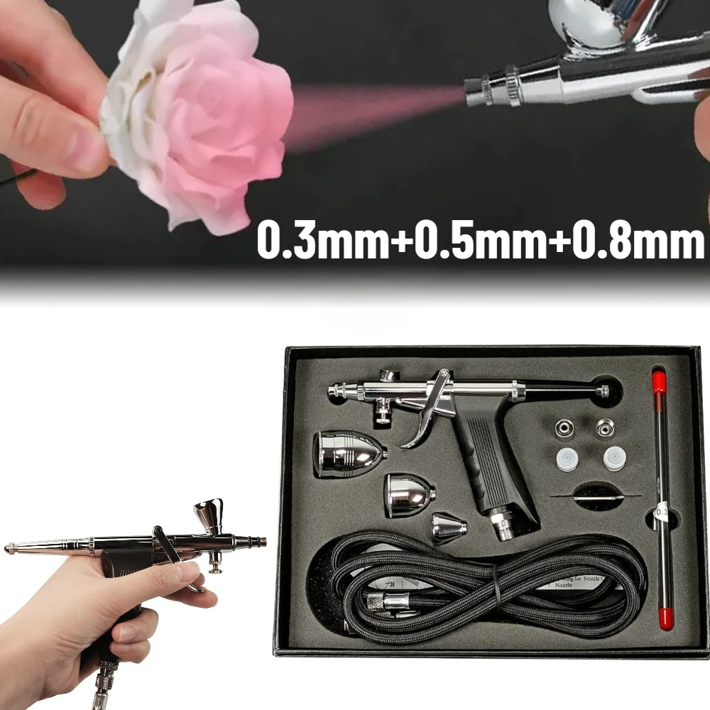 trigger-airbrush-kit-double-action-with-03mm-05mm-08mm-needles-3cc-7cc-11cc-paint-cup-air-hose-brush-spray-tool-set