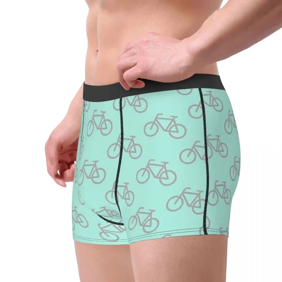 Light Grey And Cyan Bike Biker Cycle Bicycle Racing Underpants Homme Panties Man Underwear Ventilate Shorts Boxer Briefs