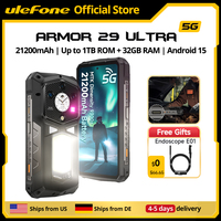 【Ships from US】Ulefone Armor 29 Ultra 5G AI 21200mAh Rugged Phone Dimensity 9300+120Hz 1TB ROM 64MP, NFC, Android 15