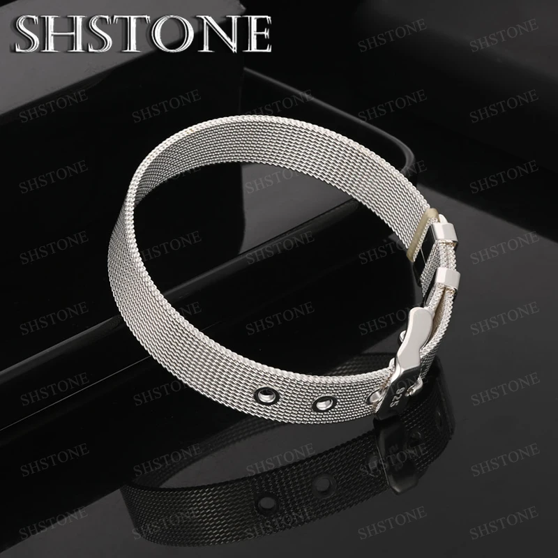 

Watch Band Bangle 14mm 925 Sterling Silver Bangle For Men Women Wedding Banquet Party Fashion Trend Jewelry Gift Accessories