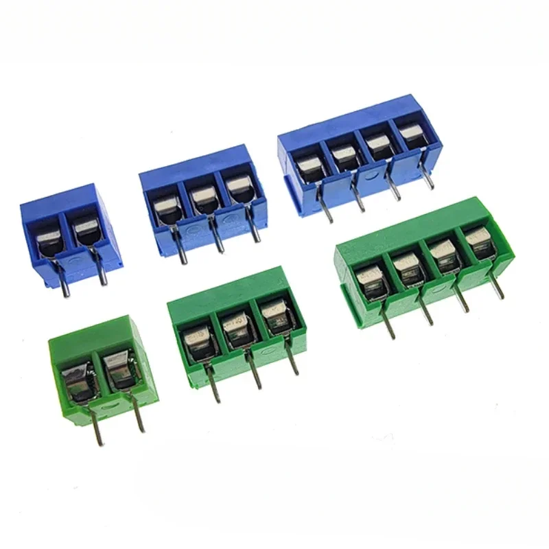 

KF301 Series PCB Terminal Block Connectors 5.0mm Pitch Straight Pin 2P 3P 4P Screw Terminal Block Blue Green Pack of 10/20/50 Pc