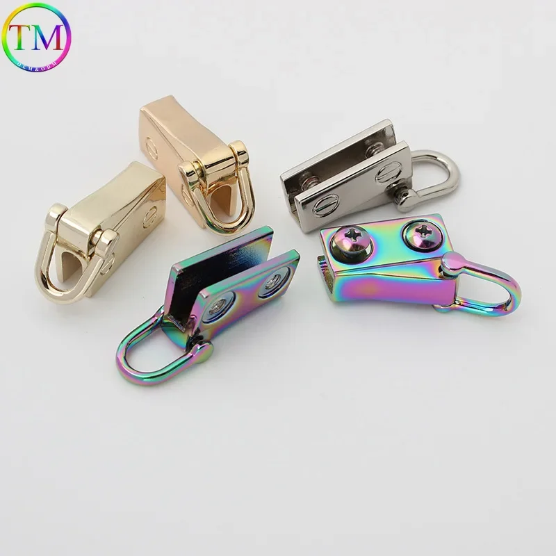 6 colors Rainbow Metal Meterial Side Clips for Bag Clips Bag Accessories Hardware accessories With Key Chain Strap Making Parts