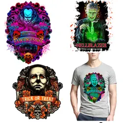 Halloween Designs Patches For Men Clothing Horror Killor Heat Transfers Thermocollants T-shirt Hoodie Parches Stranger Thing