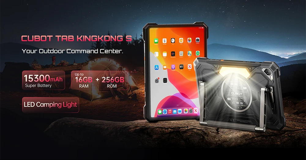 [Shipping from Poland] Cubot Tab Kingkong S 10.1'' 90Hz Android 15 Tablet 15300Mah 16Gb(6+10) 256Gb Camping Light 48Mp Pad