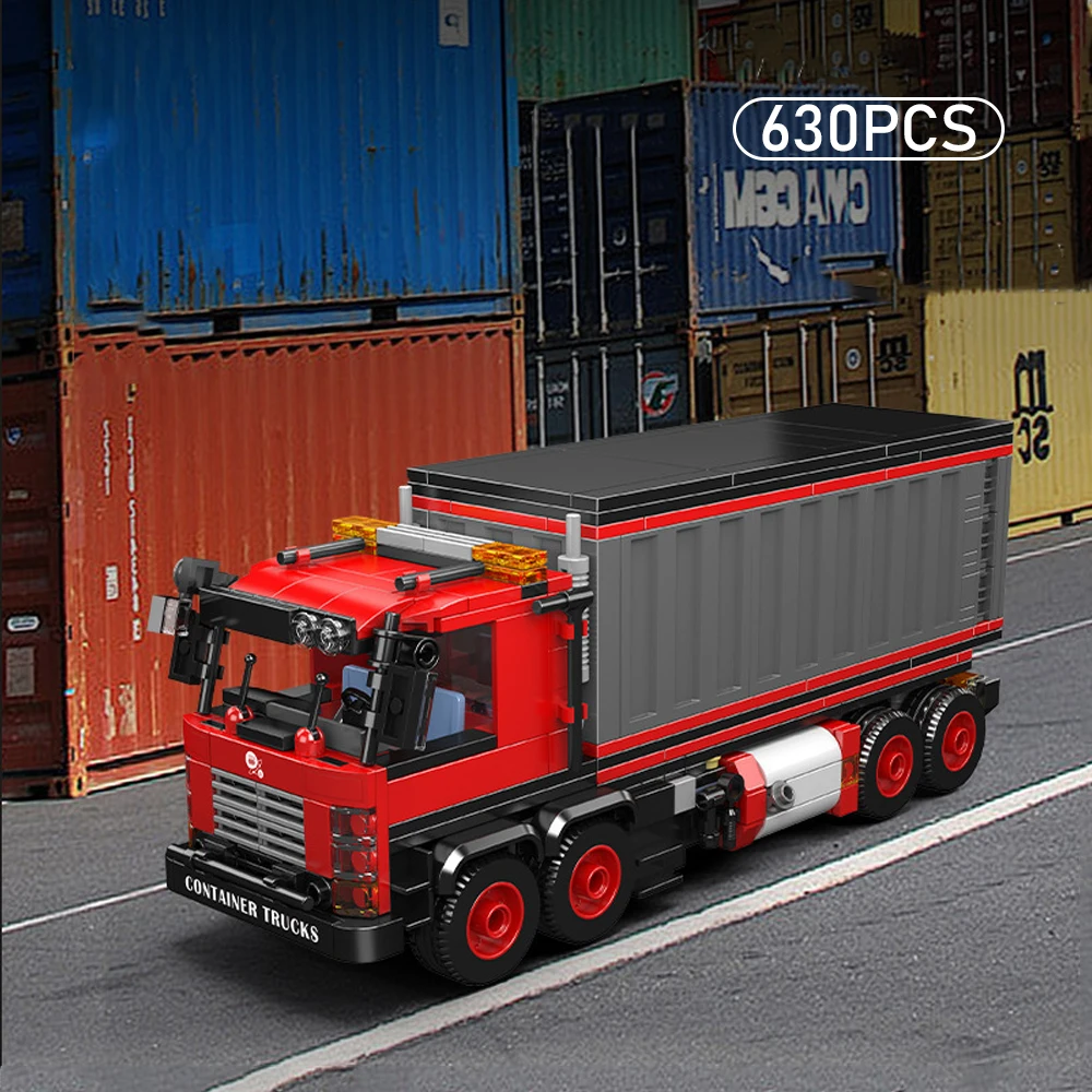 

Container Truck Heavy Duty Camper Building Blocks Assembly Model Educational Puzzle Toy for Kids Boys Vehicle Display Gift
