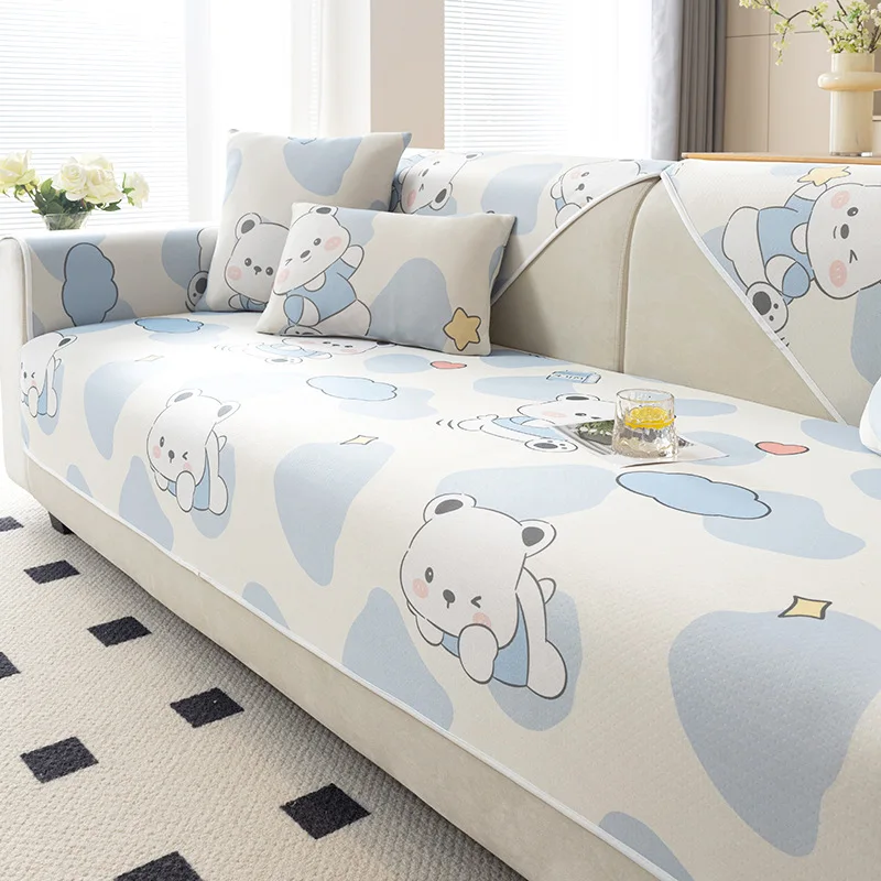 Summer Ice Silk Sofa Cover Universal Non-slip Sofa Mat Cool Feeling Mat Cushion Sofa Towel Couch Slipcover for Living Room