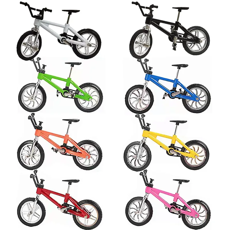 18:1 Retro Alloy Mini Finger BMX Bicycle Assembly Bike Model Toys Gadgets Gift Toys Model Mini Portable Bike For Kid