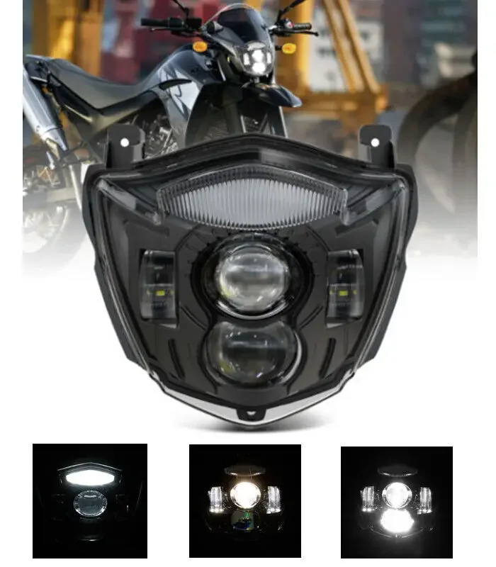 

E24 Head Light LED Headlight Assembly Motorcycle Headlamp Hi/Lo Adjustable Beam Accessories For Yamaha XT660X XT660R 2004-2016