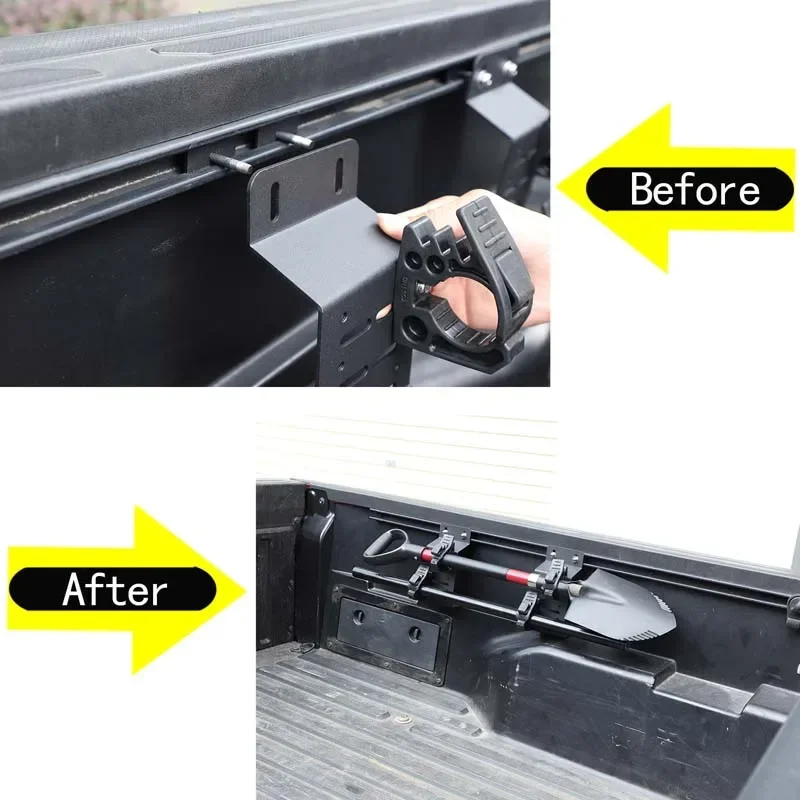 For 2016-2022 Toyota Tacoma black carbon steel car tailgate cargo box sidebar multi-function tool fixed bracket auto accessories