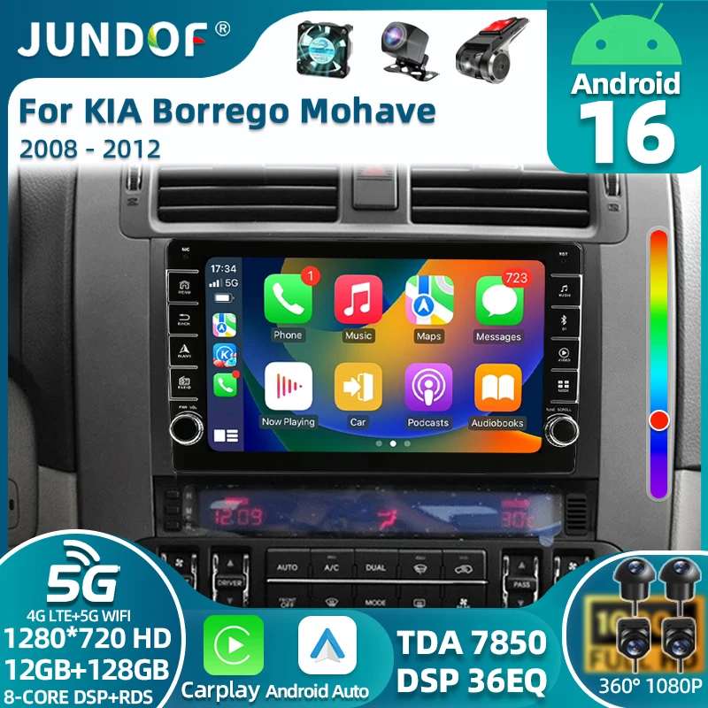 

Для Kia Borrego Mohave 2008-2012 Android 16 Автомобильный радиоэкран Беспроводной Carplay 4G WIFI Автомобильный мультимедийный стерео видеоплеер