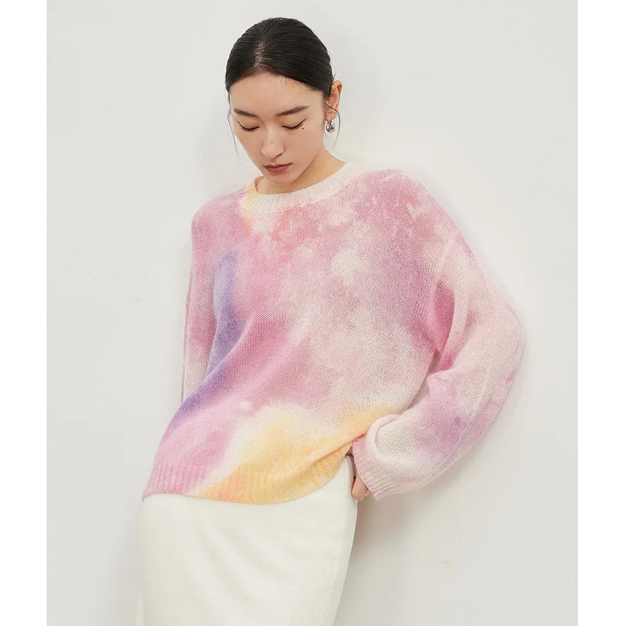 mohair wool sweater women clothes womens pink top fashion pullover