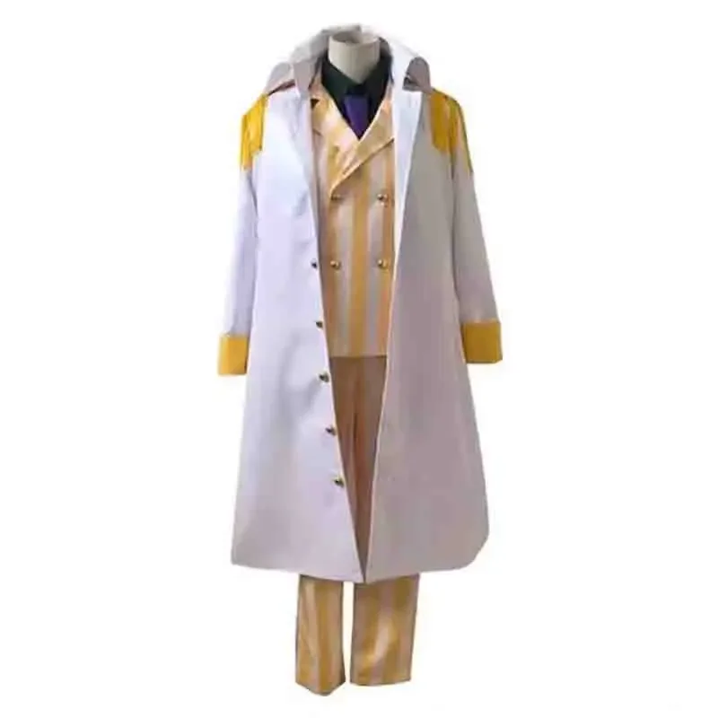 Anime Gorousei Kizaru Taisho Borsalino Cosplay Costume Admiral Uniform Suit Set Adult Unisex Halloween Party Outfit