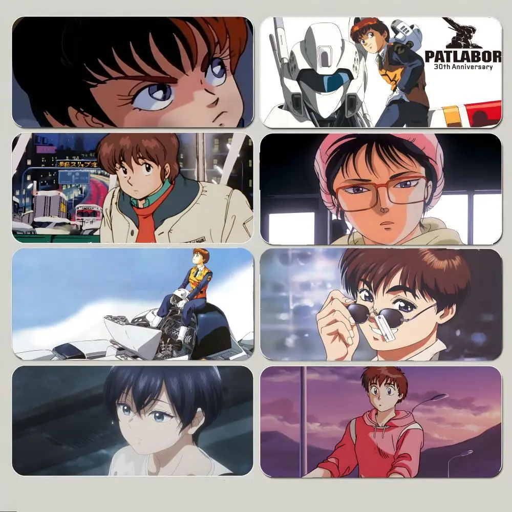 Classic Mecha Anime P-Patlabor Noa Izumi Mouse Pad Large Gaming Mousepad with Thick Stitched Edge Non-Slip Desk Mat