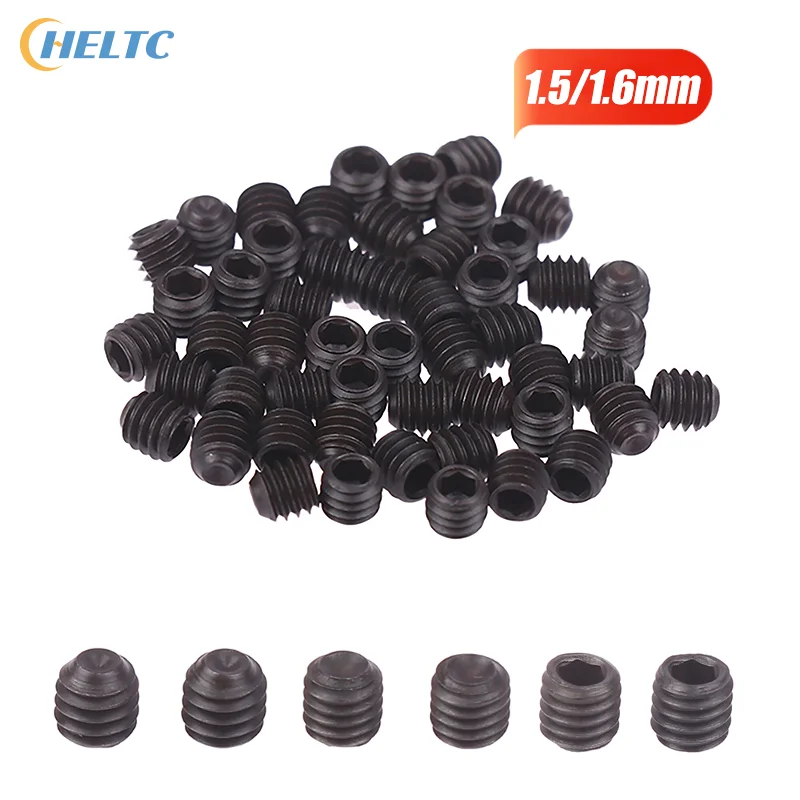 50PCS Metal Hexagon Socket Head Cap Screw 1.5mm 1.6mm Needle Screws Three Threads Overlock Sewing Machine