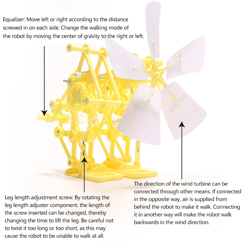 Robot bestia alimentato ad energia eolica Scienza ed educazione Puzzle assemblaggio Kit meccanico creativo fai da te Giocattolo educativo per bambini