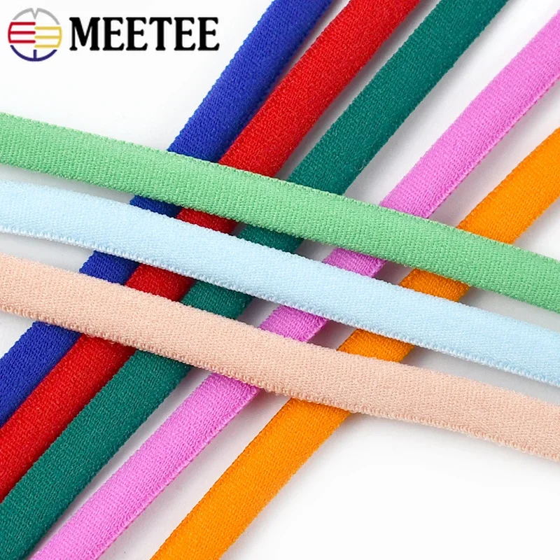 5/10M 5mm Meetee Nylon Elastic Band Ear Hanging Rope Strench Rubber Ropes Mask String Oil Core Belt Elastics Cord Sewing Crafts