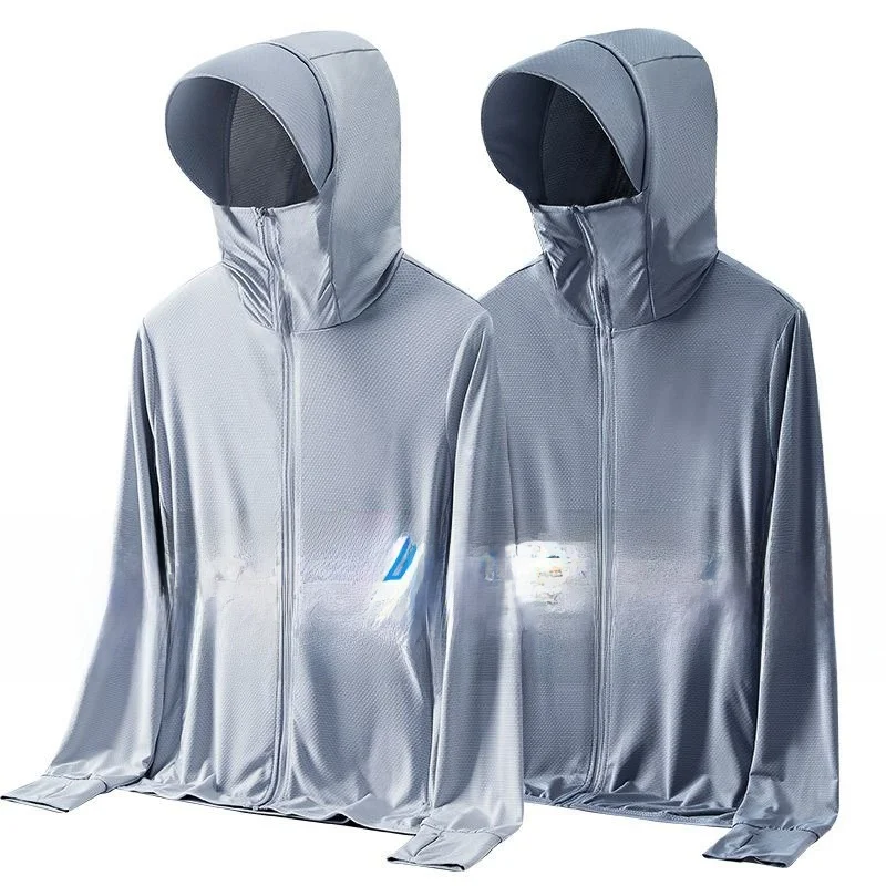 

Женская летняя новинка 2026: быстросохнущая дышащая сетчатая рубашка из ледяного шелка с капюшоном, тонкая, для пар, верхняя одежда с защитой от солнца...