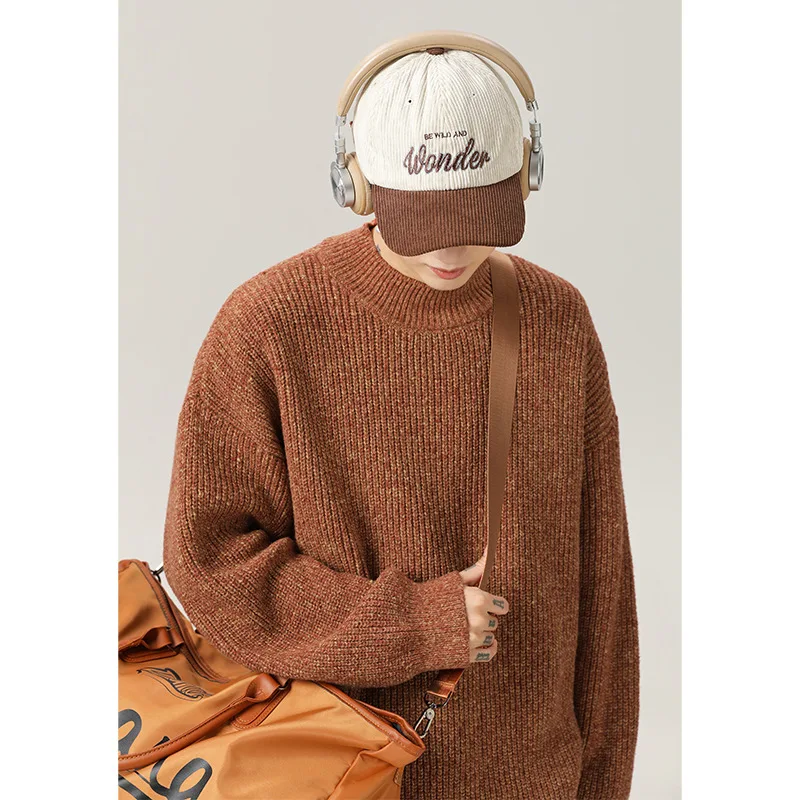 

Свитер с полуводолазкой в стиле ретро, осень-зима, текстурированная текстура, жаккардовый утолщенный теплый свитер, куртка