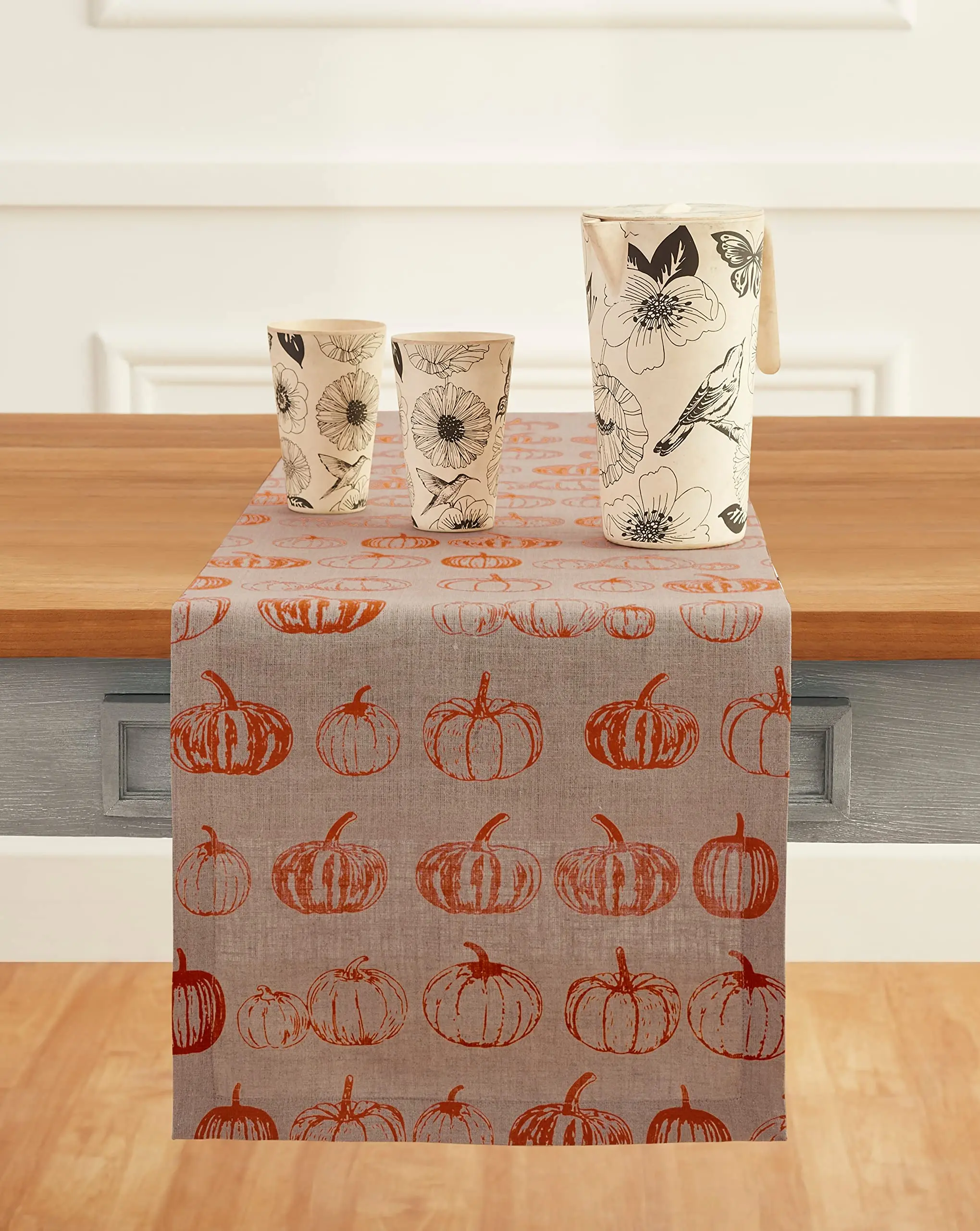 Pumpkin Table Runner Indoor Outdoor Holiday Party Kitchen Dining Table Runner Table Center for Home Dining Party Wedding