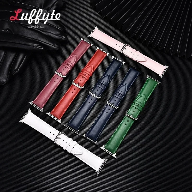 Cinturino in pelle casual per cinturino Apple Watch 38 40 41 42 44 45 46 49mm Cinturino da lavoro per IWatch Series 1-10 Ultra SE 2