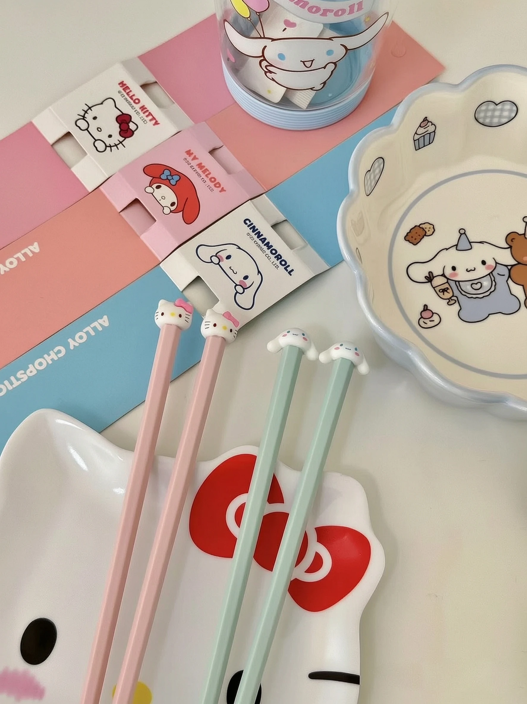 Sanrio Hello Kitty Legierungs-Esslöffel, Kawaii-Stil, rutschfest, antibakteriell & Küchen-Esszubehör, Paar-Esslöffel als Geschenk – Detail 11