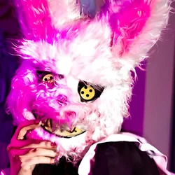 Halloween Horror Cosplay Decorative Prop Mask Bloody Rabbit Plush Bunny Mask Headgear Halloween Horror Bear Mask