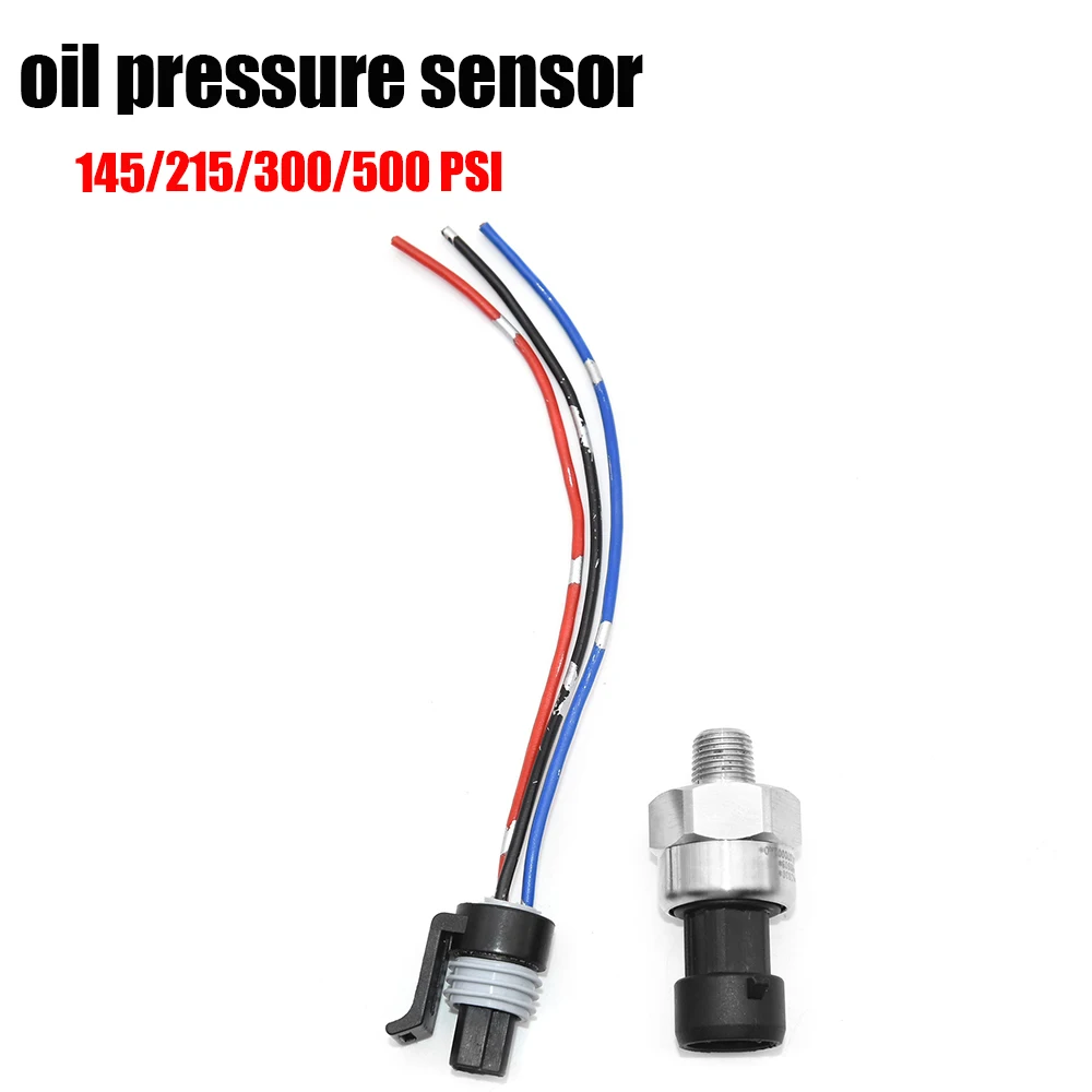 HD 1/8NPT Oil Pressure Sensor 145/215/300/500 PSI Stainless Steel Oil Pressure Sensor 5V Sensors for Cars