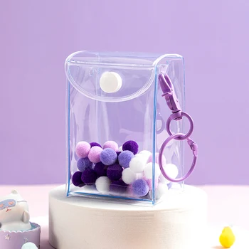 Bolsa de muñeco de peluche, llavero transparente grueso, organizador de joyas para mujer, bolsa de almacenamiento para auriculares, caja de exhibición misteriosa clásica