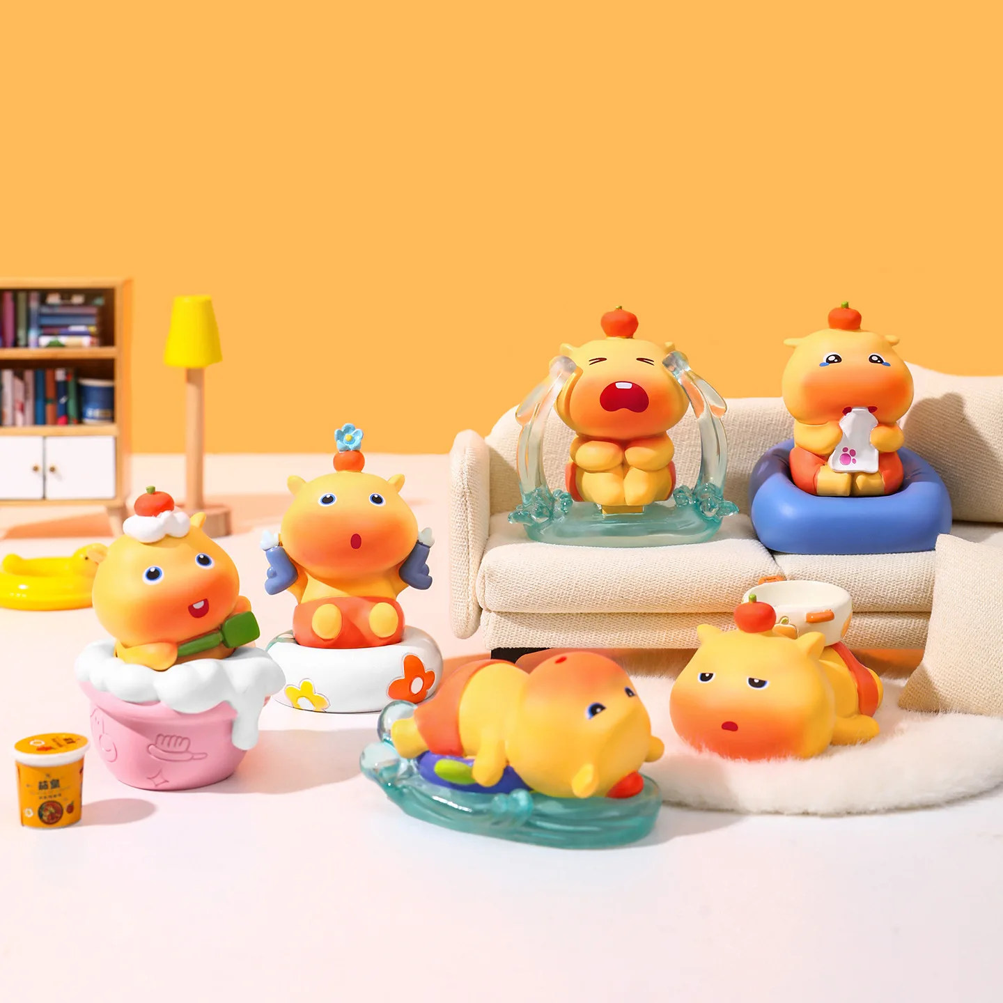 1-6PSC حلي سطح المكتب كابيبارا لولو الأصلية الراقية الراتنج المتخصصة الحرف مكتب محطة العمل الديكور الهدايا الصغيرة