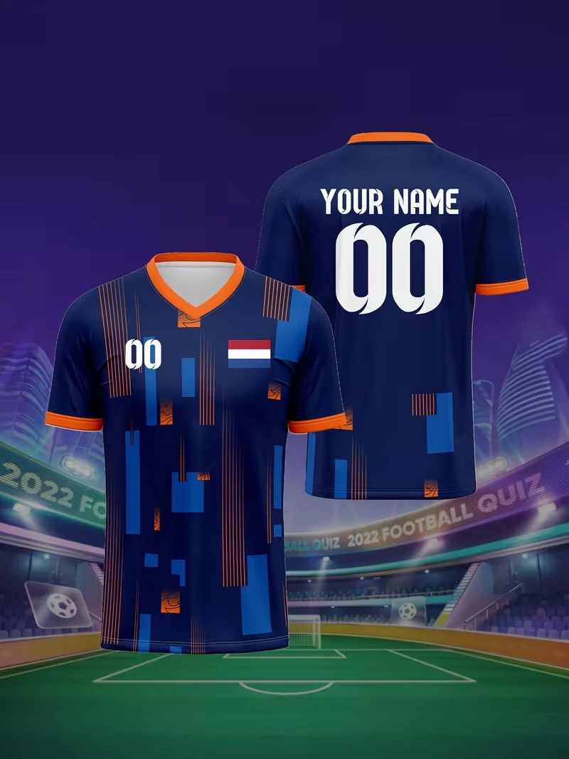 

New Netherlands Football Jersey Men's Sports T-shirts Personalized Custom Name Numbers Street Oversized Tops Unisex Casual Tees