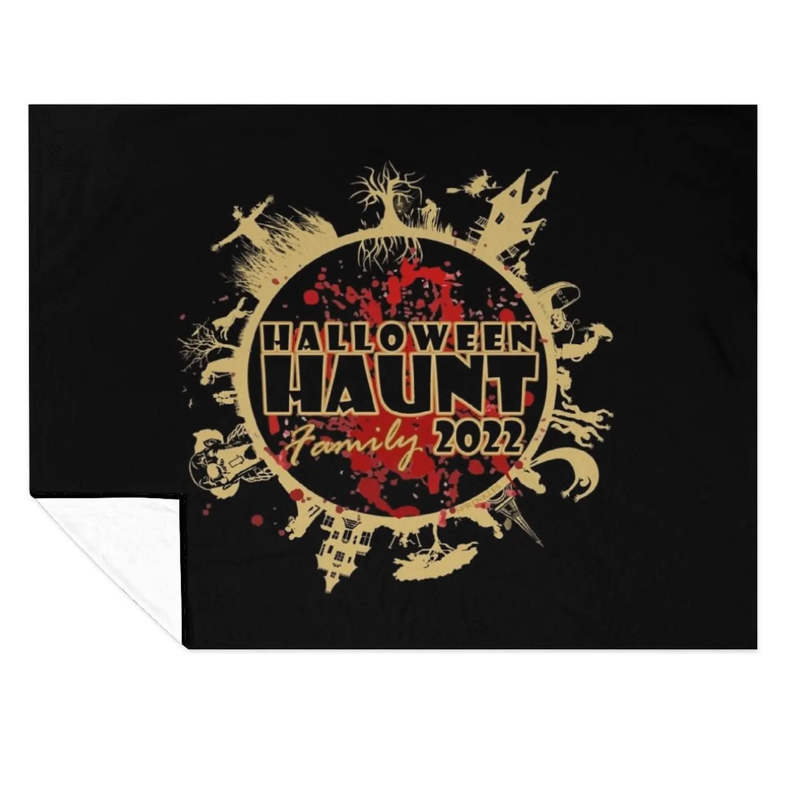 

This Halloween Haunt Family 2022 design is available exclusively for members of the official Halloween Haunt Famil Throw Blanket