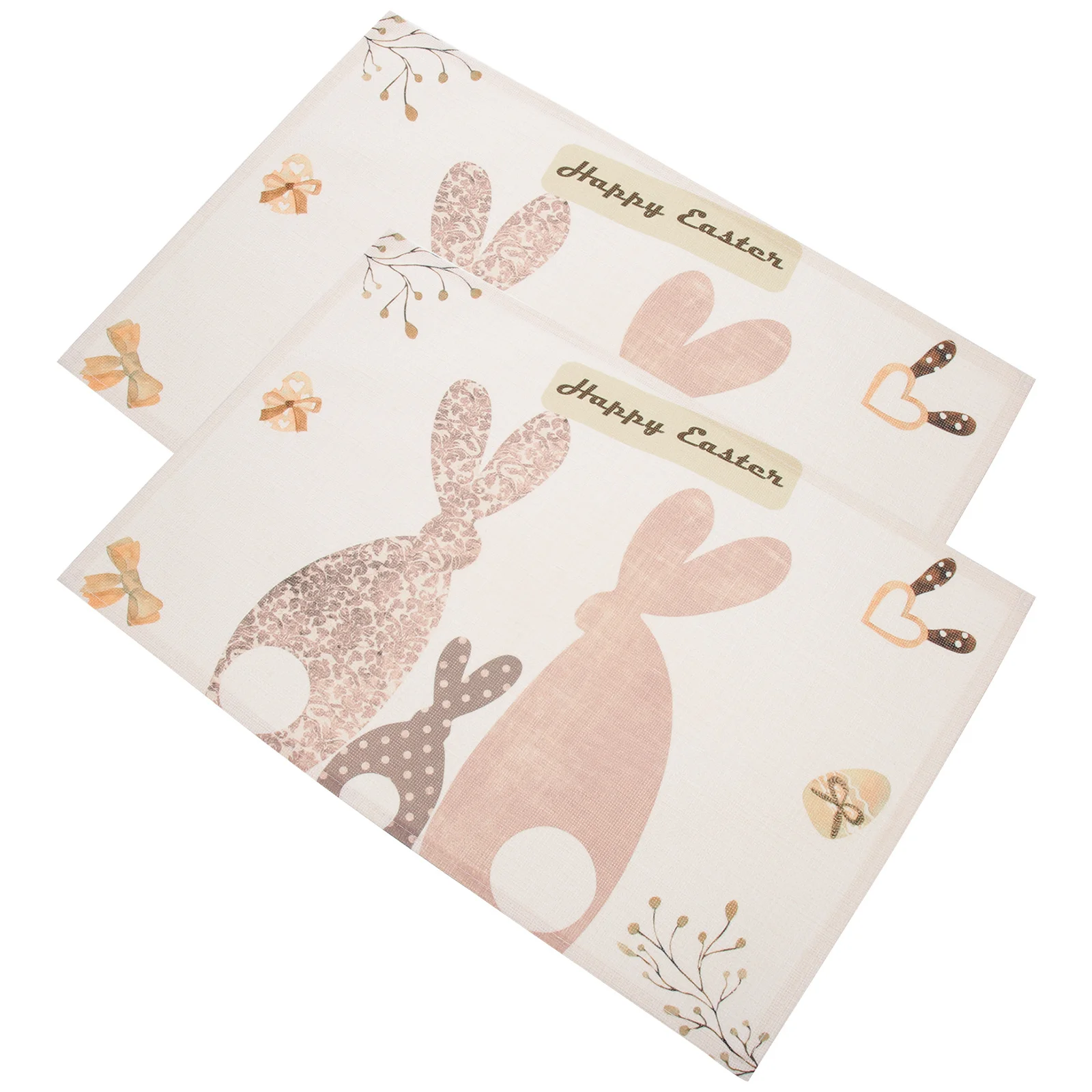2 pçs coelhinho da páscoa placemats à prova dwaterproof água tapetes de mesa fazenda festa de páscoa mesa de jantar decoração placemats
