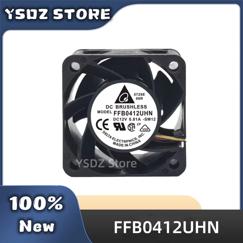 100%New Delta FFB0412UHN 40x40x28MM 4028 40MM for 1U 2U Server Fan 12V 0.81A High Speed Cooling Fan With 2/3/4wire