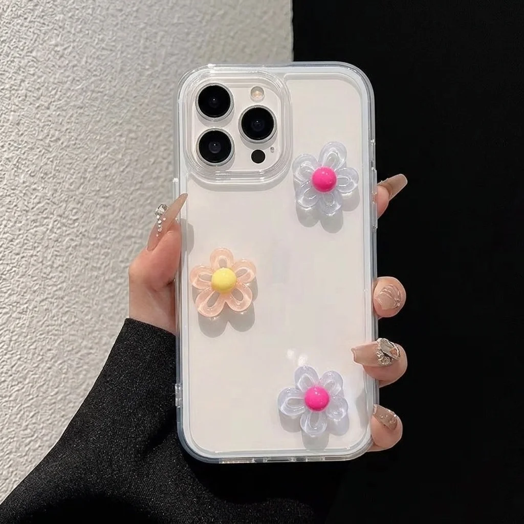 Blaue 2-in-1-Handyhülle mit 3D-DIY-Blumenmuster für Samsung Galaxy A57 A55 A37 5G S25 S24 S23 Plus S26 S25 S24 S23 Ultra FE 5G Cover – Detail 3