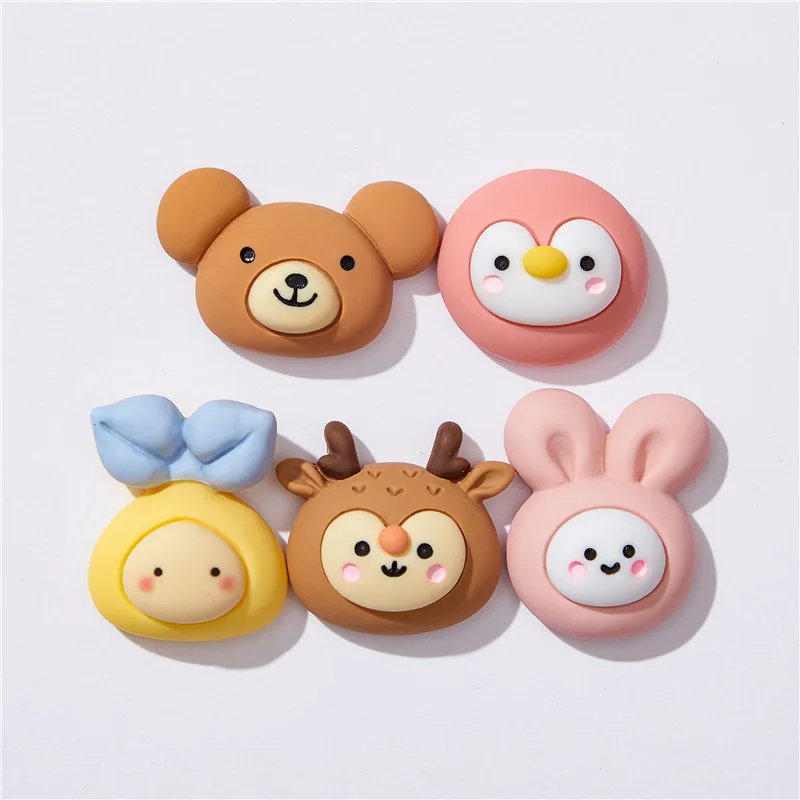 

5 шт., милый лось, мультяшная смола, ювелирные аксессуары, детский кремовый клей, чехол для мобильного телефона «сделай сам», самодельный крючок, шпилька, материал