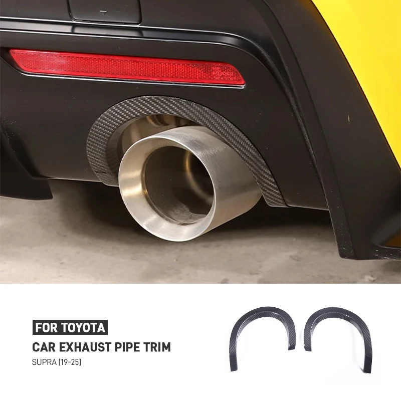 

For Toyota GR Supra A90 A91 MK5 2019-2025 Real Dry Carbon Fiber Car Rear Bumper Tail Throat Exhaust Upper Frame Decorative Strip