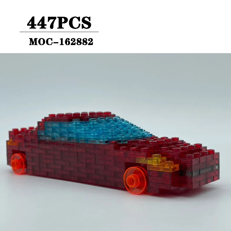 Juego de bloques de construcción modelo empalme de coche transparente para niños, juguete educativo inspirado en MOC-162882, rompecabezas DIY, regalo de cumpleaños y Navidad, 447 piezas