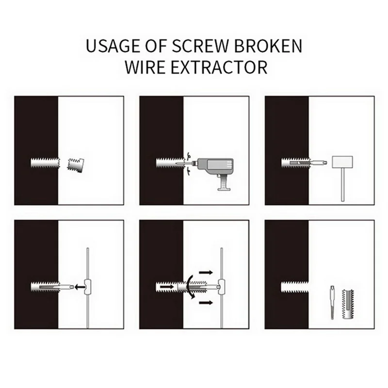 5 Pieces Of Broken Screw Extractor Bit Set Carbon Steel Double-Sided Screw Pulling Center Bit Hardware Tools Black-ABQU