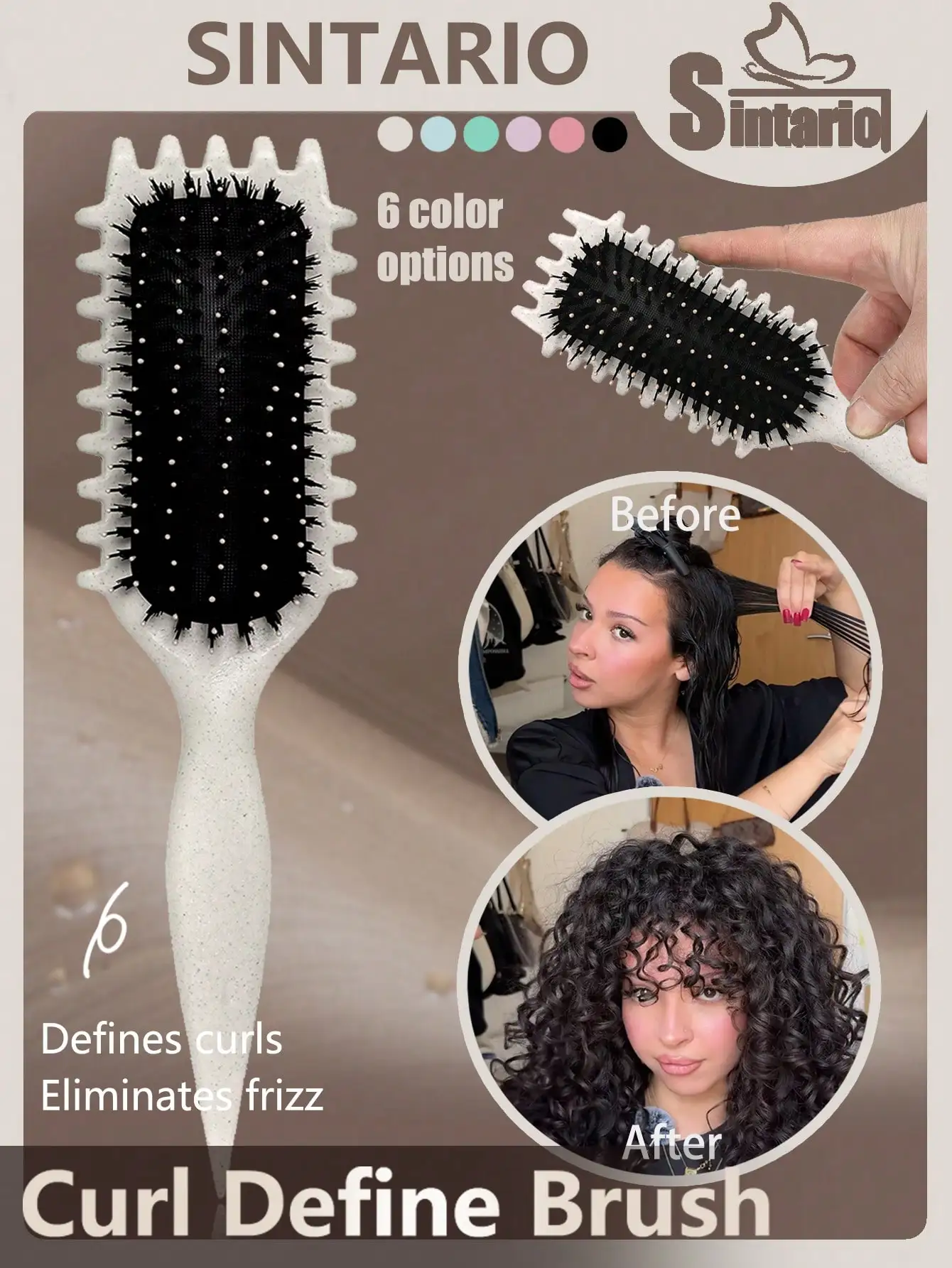

2035hairbrushes Curling Hair Brush, Suitable For Curly Hair, Used To Style And Groom Curly Hair For Men And Women, Reduces Pulli